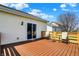 Inviting deck with sliding door access, perfect for outdoor relaxation and entertaining in a serene setting at 2307 Cedarmill Dr, Franklin, IN 46131