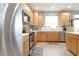 Updated kitchen with stainless steel appliances, and ample counter space at 2889 Grimes Way, Columbus, IN 47201