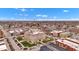 An aerial view showcases a historic courthouse in the center of town surrounded by shops and streets at 524 N Meridian St, Lebanon, IN 46052