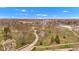 High aerial view captures a lush park with winding pathways, mature trees, and recreational areas on a sunny day at 524 N Meridian St, Lebanon, IN 46052