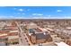 High aerial captures the courthouse, church, and city buildings among tree-lined streets on a clear, sunny day at 524 N Meridian St, Lebanon, IN 46052