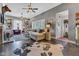Open-concept living room with a fireplace and ample seating, perfect for entertaining at 524 N Meridian St, Lebanon, IN 46052