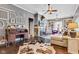 Inviting living room featuring a decorative fireplace, hardwood floors, and stylish decor at 524 N Meridian St, Lebanon, IN 46052