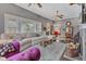 Cozy living room featuring a fireplace, hardwood floors, and ample seating at 524 N Meridian St, Lebanon, IN 46052