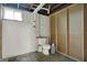 Basement under construction with new toilet and exposed ceiling at 5442 W 400 N, Fairland, IN 46126