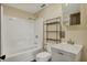 Cozy bathroom with a shower and unique sink at 5442 W 400 N, Fairland, IN 46126