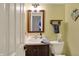 Updated bathroom featuring modern fixtures and decor at 594 N Shore Blvd, Franklin, IN 46131