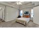 Serene main bedroom featuring neutral tones, plush carpeting, and ample natural light at 6064 Brandermill Rdg, Columbus, IN 47203