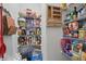 Organized walk-in pantry with multiple shelves stocked with food and household items at 7391 Blanford Dr, Plainfield, IN 46168