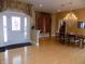 Bright, open dining room with hardwood floors, chandelier, and stylish furniture at 13151 Walters Rd, Martinsville, IN 46151
