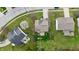 Aerial shot of a neighborhood with well-manicured lawns and mature trees at 13993 Whittier Dr, Fishers, IN 46038
