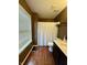 Bathroom featuring a single vanity, tile floors, and a shower with a white curtain at 13993 Whittier Dr, Fishers, IN 46038