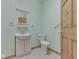 Cozy bathroom with wood door, mirror and sink at 1873 S 510 E, Franklin, IN 46131