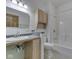 Well-lit bathroom featuring a single vanity, toilet, and a shower-tub combo at 1873 S 510 E, Franklin, IN 46131