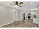 Open concept floor plan featuring kitchen with stainless steel appliances and adjacent living area at 2264 Walnut W St, Greenfield, IN 46140