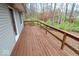 Spacious backyard deck is perfect for entertaining or relaxing at 268 E Hoover Dr, Princess Lakes, IN 46164