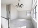 Bedroom featuring vaulted ceilings, carpet floor, and large window at 3260 Eddy Ct, Indianapolis, IN 46214