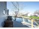 Deck with wicker seating area overlooking the water at 3260 Eddy Ct, Indianapolis, IN 46214