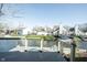 View of the dock on the water with residential views at 3260 Eddy Ct, Indianapolis, IN 46214