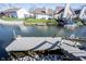 View of the dock on the water in residential backyard at 3260 Eddy Ct, Indianapolis, IN 46214