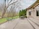 Wide patio with steps leading to the backyard and a green, wooded area at 443 Mclaren Ln, Carmel, IN 46032