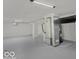 Unfinished basement with painted floor, mechanical equipment, and open space at 46 N Denny St, Indianapolis, IN 46201