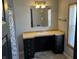 Bathroom features a vanity with ample storage, neutral wall colors and updated fixtures at 6431 W 800 S, Pendleton, IN 46064