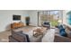 Comfortable living room with stylish decor, including a large window, sleek floors, and plenty of natural light at 7220 Village Parkway Dr # 8, Indianapolis, IN 46254