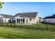 Manicured lawn in backyard with view of home at 955 Sand Hollow Dr, Lebanon, IN 46052