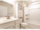Bathroom featuring a vanity, neutral color palette, and a tub with shower at 955 Sand Hollow Dr, Lebanon, IN 46052