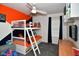 Bright, cheerful bedroom featuring a bunk bed and colorful decor for children at 10622 Young Lake Dr, Indianapolis, IN 46239