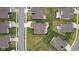 Aerial view showcasing lush, manicured lawns and neighborhood street layout at 11450 Wicker Ln, Noblesville, IN 46060