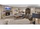 Finished basement with fireplace, large screen tv and comfortable seating at 11450 Wicker Ln, Noblesville, IN 46060
