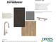 Basement bar design with dark cabinets, quartz countertop, tile backsplash, and brushed nickel faucet at 141 Creststone Blvd, Westfield, IN 46074