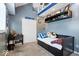 A bedroom with an Indianapolis Colts theme and fun decor at 1520 E 87Th St, Indianapolis, IN 46240