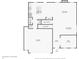Detailed floor plan of the first floor showcasing the layout of the kitchen, living room, and garage at 16491 Wheatley Ct, Fishers, IN 46040