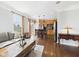 Open concept living space with hardwood floors seamlessly connecting the living room and kitchen at 170 Straughn Ln, Westfield, IN 46074