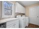 Functional laundry room with ample storage, large window and traditional washer and dryer at 20251 Dayspring Ct, Noblesville, IN 46062