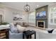 Comfortable living room with a decorative fireplace, stylish furnishings, and an abundance of natural light at 2813 W Long Meadow Ln, Muncie, IN 47304