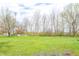 Wide backyard with green grass and a few trees, under cloudy skies at 3360 E Main St, Danville, IN 46122