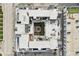 Aerial view of a building with a courtyard and multiple roof top decks at 355 E Ohio St # 309, Indianapolis, IN 46204
