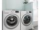 Laundry area showcasing a side-by-side washer and dryer beside a bathtub at 4849 Central Ave, Indianapolis, IN 46205