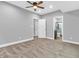 Spacious bedroom leading to a modern bathroom, enhancing privacy and functionality, with plush carpeting at 682 Keswick Dr, Brownsburg, IN 46112