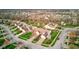 High angle view of the neighborhood featuring well-maintained homes, lawns, and tree-lined streets at 7150 Brant Pointe Cir, Indianapolis, IN 46217