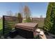 Backyard features a relaxing hot tub with a privacy fence for ultimate outdoor enjoyment at 7322 Franklin Parke Ct, Indianapolis, IN 46259