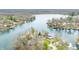 Aerial view of lakefront homes, showcasing the property's location on the water at 7591 Inkbush Dr, Nineveh, IN 46164
