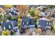 Aerial view of a charming home, surrounded by lush greenery, showcasing the neighborhood layout at 8040 Lynch Ln, Indianapolis, IN 46250