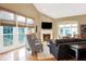 Bright and spacious living room with large windows, fireplace, and comfortable seating, ideal for relaxation at 8040 Lynch Ln, Indianapolis, IN 46250
