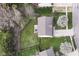 Bird's-eye view of the property, displaying the roof, yard, nearby streets, and neighborhood at 8424 Nuckols Ln, Indianapolis, IN 46237