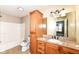 Bathroom featuring granite counters, and a tub shower combo at 8424 Nuckols Ln, Indianapolis, IN 46237